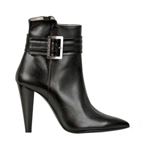 Daniela black - Black leather ankleboots