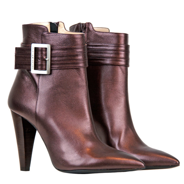 Daniela bronze - Bronze leather ankleboots