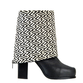 Donatella print - Black and white printed ankleboots
