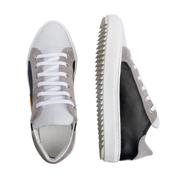 Alex black - Leather sneakers in black and white