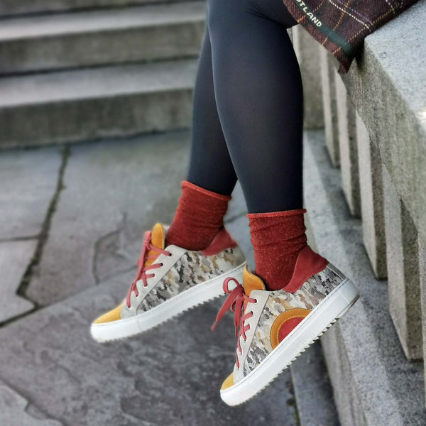 Alex camo - Leather sneakers with camo print