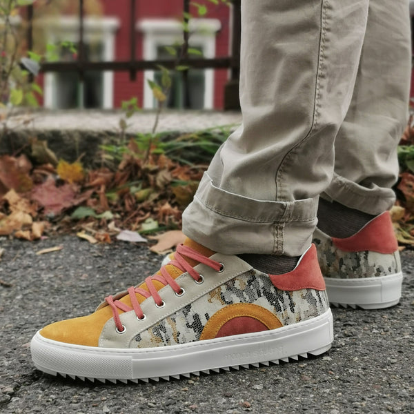 Alex camo - Leather sneakers with camo print