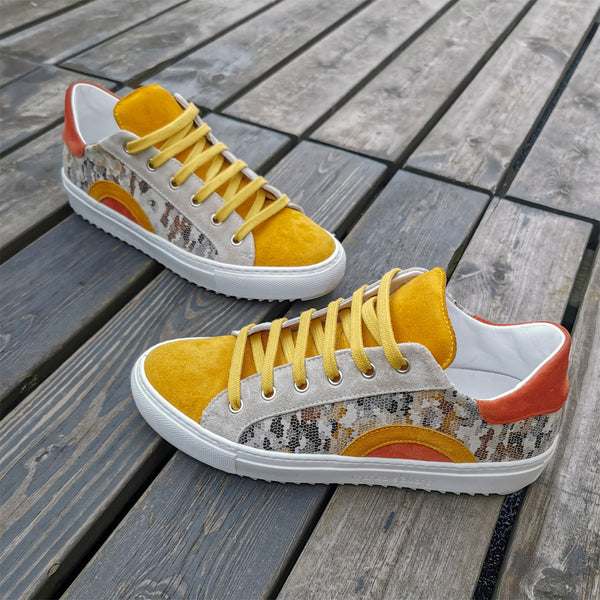 Alex camo - Leather sneakers with camo print