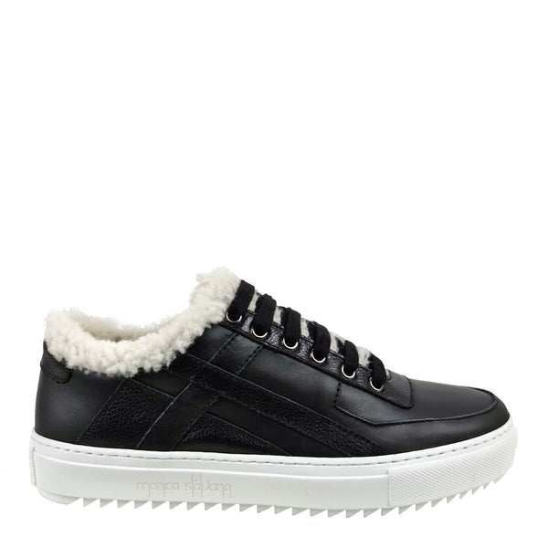 Billie black - Shearling sneakers