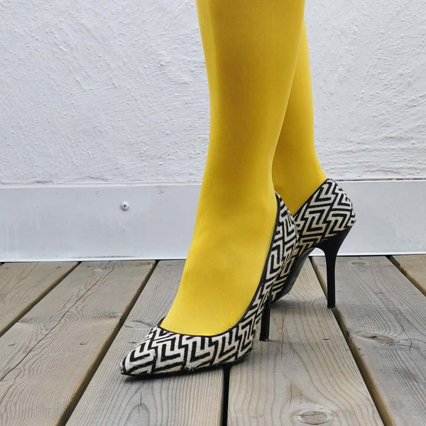 Diana print - Black and white pumps