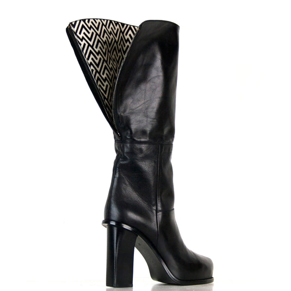 Donatella print - Black and white printed ankleboots