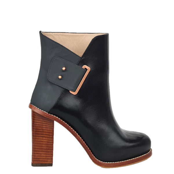 Evalina olive - Olive grey statement boots