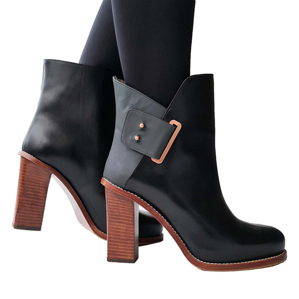 Evalina olive - Olive grey statement boots