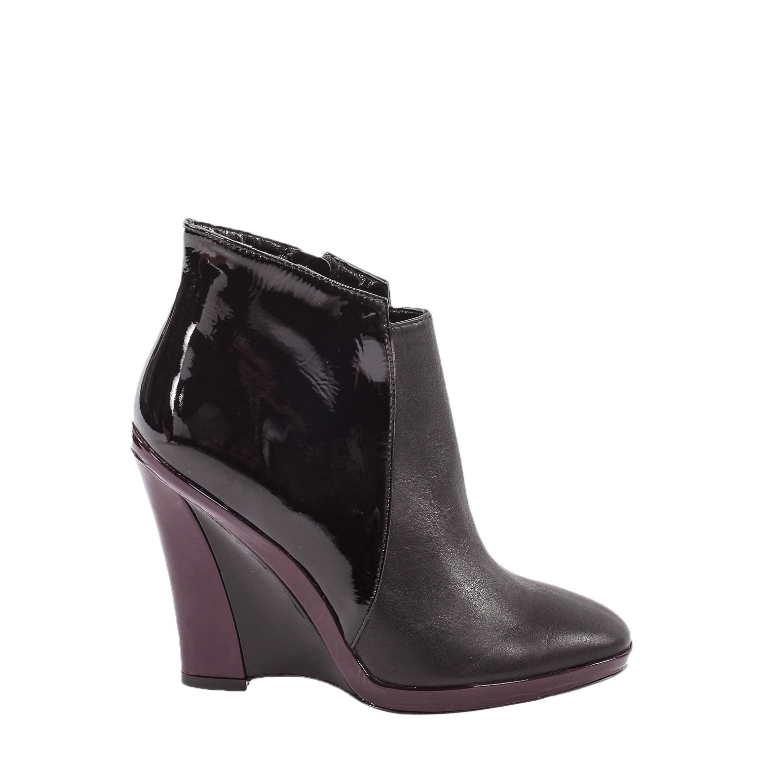 Patent leather wedge best sale booties
