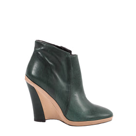 Bettina green - Green wedge booties