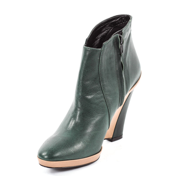 Bettina green - Green wedge booties