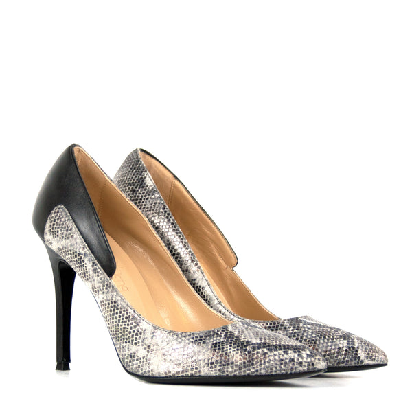Elsa snake - Snake print leather pumps
