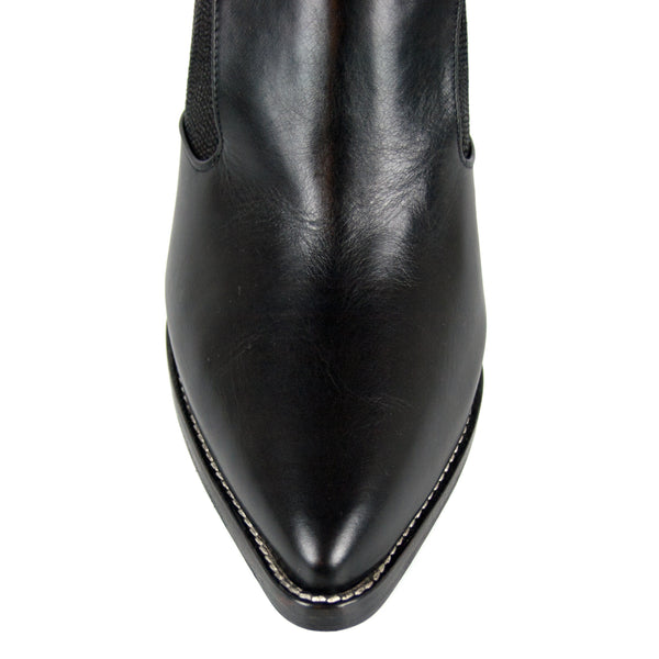 Emilia black - Black heeled loafers