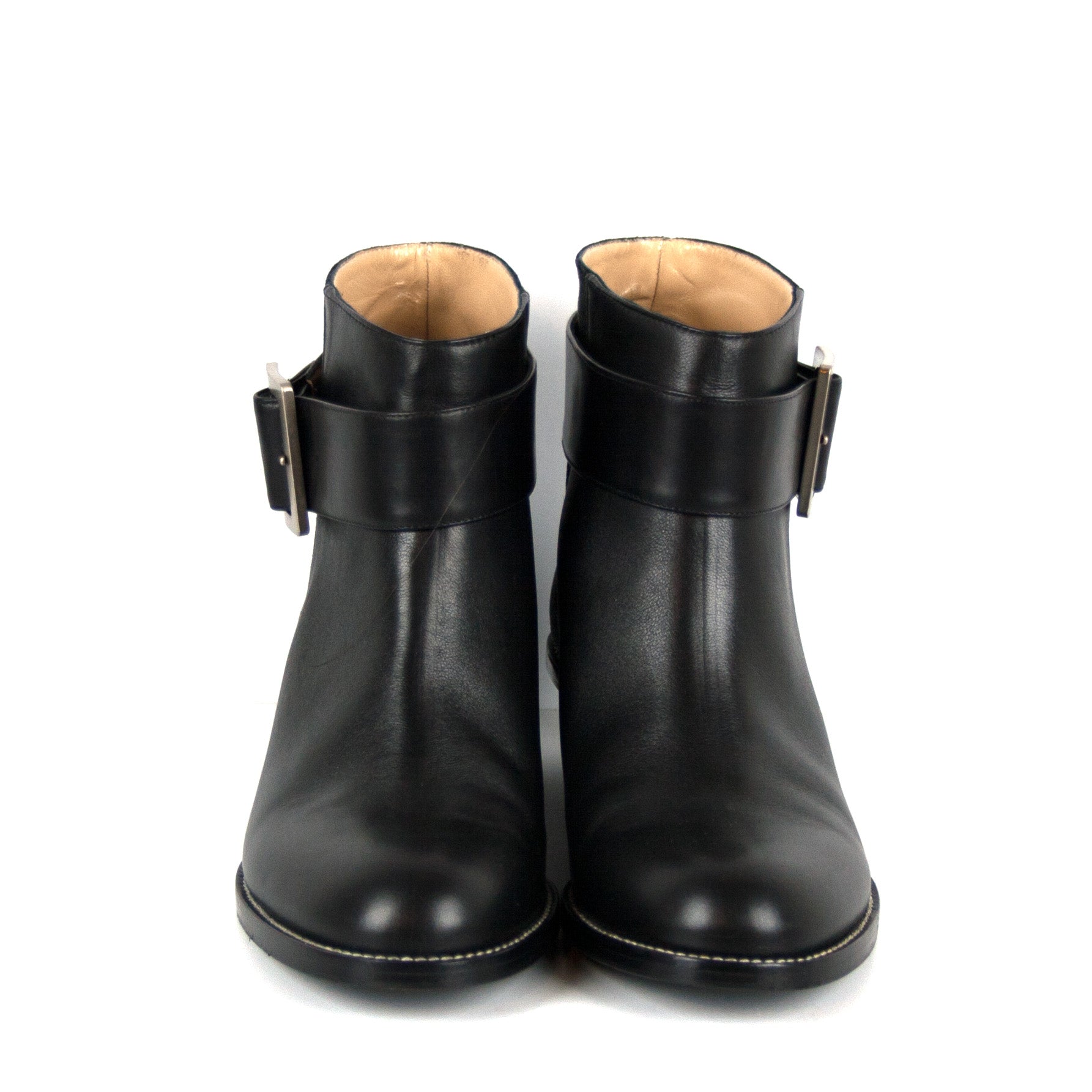 Emma black Black ankle boots with buckle