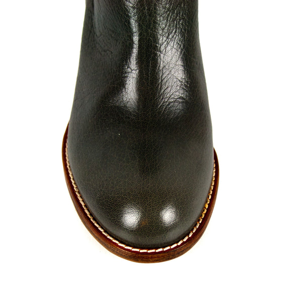 Emma olive - Olive grey ankle boots with buckle