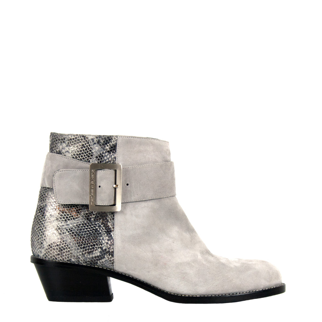 Grey snake print boots sale