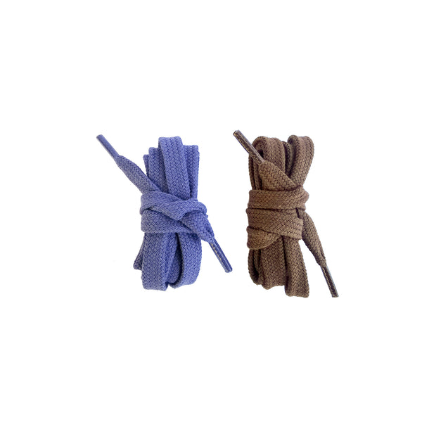 Alex taupe - Blue leather sneakers