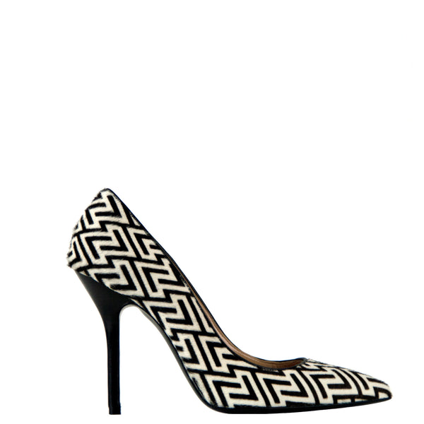 Diana print - Black and white pumps