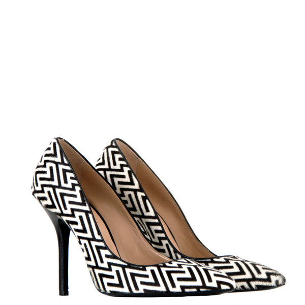 Diana print - Black and white pumps