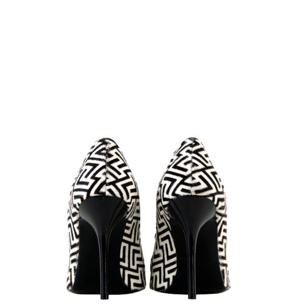 Diana print - Black and white pumps